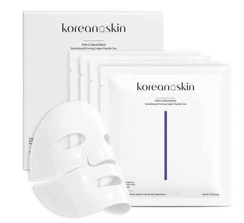 GHK - Cu Copper Peptide Hydrogel Face Mask Anti - Aging Collagen Booster for Skin Repair, Firming, Fades Acne Scars & Redness. K - Beauty Sheet Mask Treatment - SONEDASONEDA