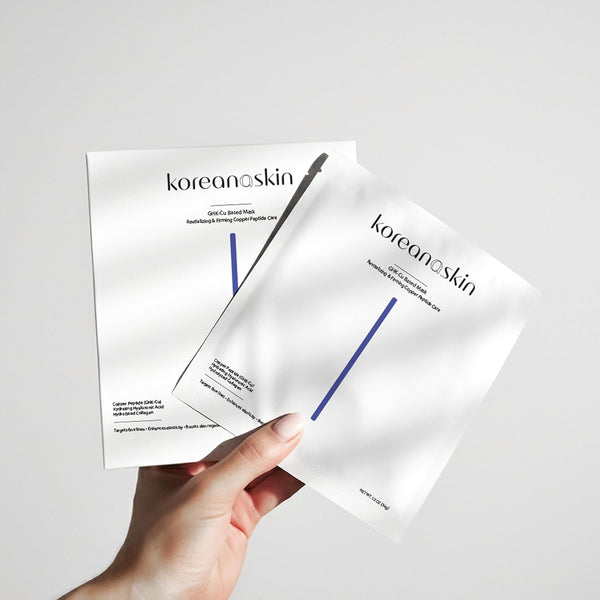 GHK - Cu Copper Peptide Hydrogel Face Mask Anti - Aging Collagen Booster for Skin Repair, Firming, Fades Acne Scars & Redness. K - Beauty Sheet Mask Treatment - SONEDASONEDA